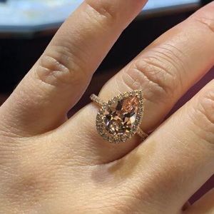 New Teardrop morganite rose gold ring